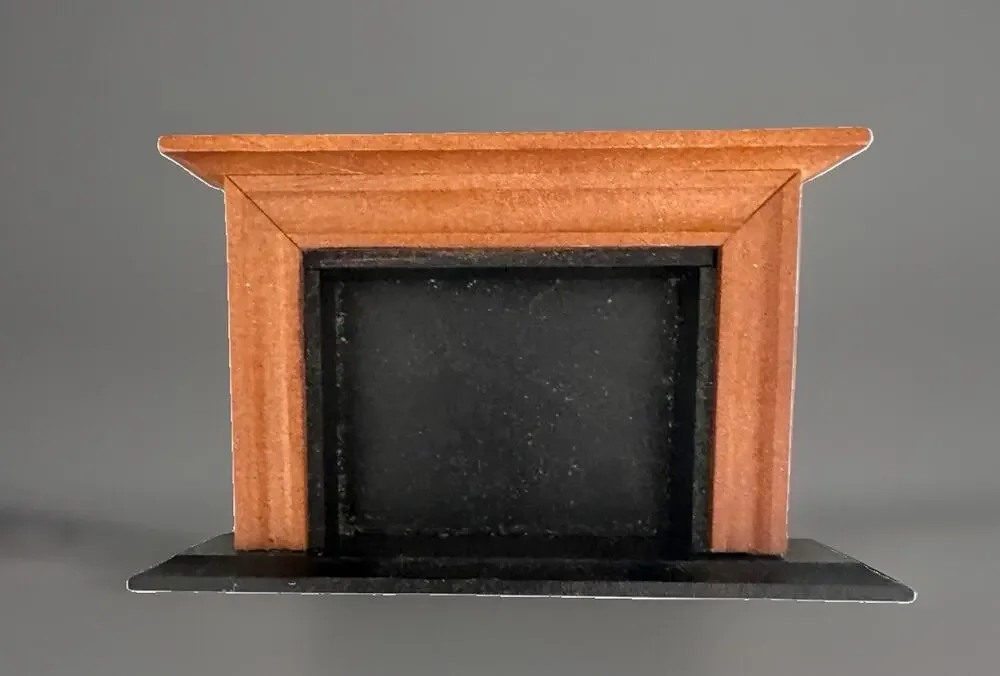 Vintage Miniature Wooden Dollhouse Fireplace Metal Tolls & Billow 3 Piece Lot